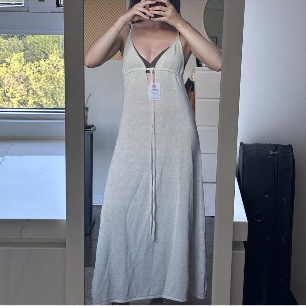 Cult Gaia knit dress/linen beach cover up